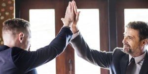 Men Hands high five